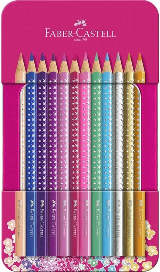 Faber-Castell Sparkle Buntstifte 12er Metalldose Pink