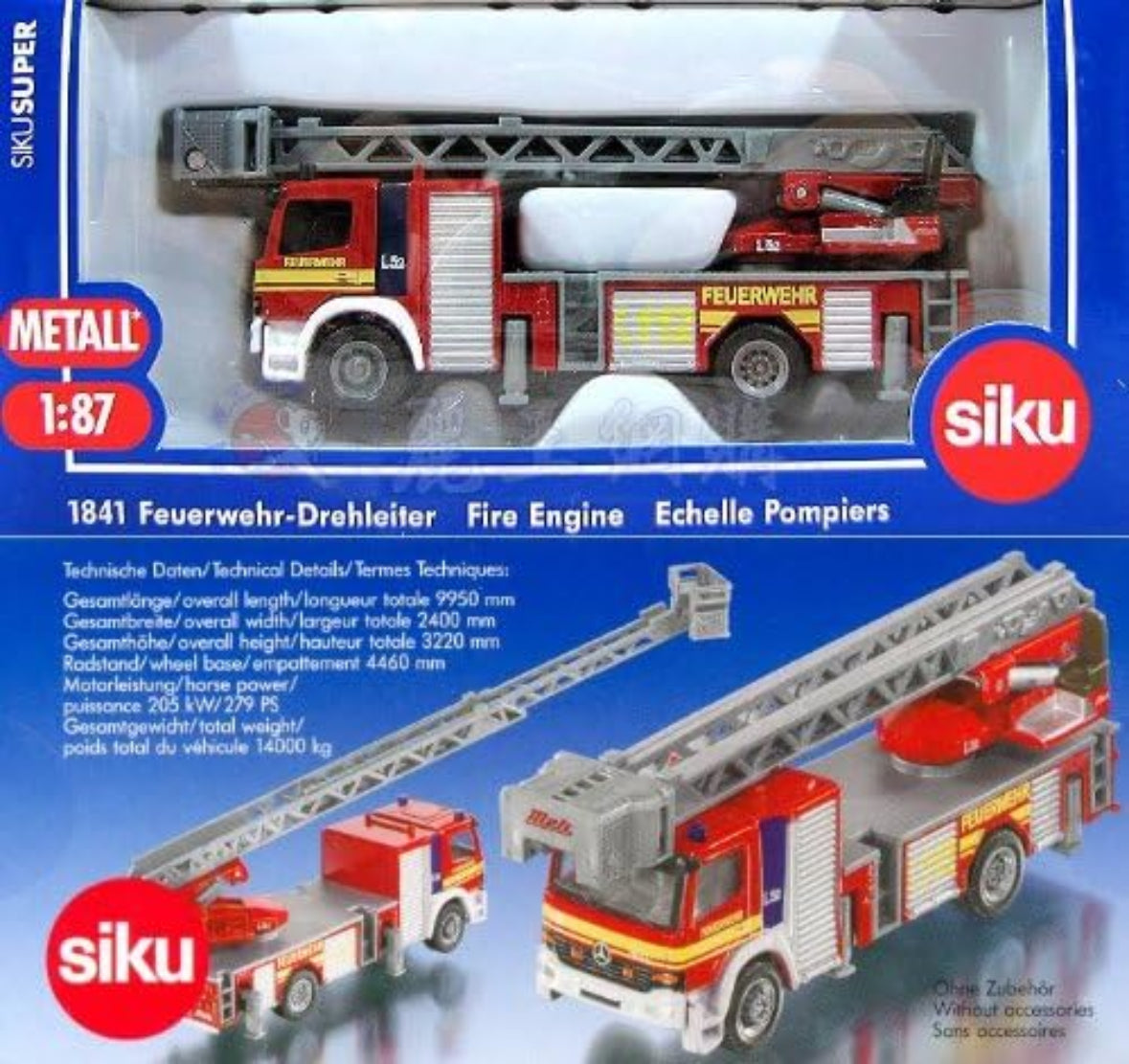 SIKU Feuerwehrdrehleiter Mercedes-Benz – Metallmodell