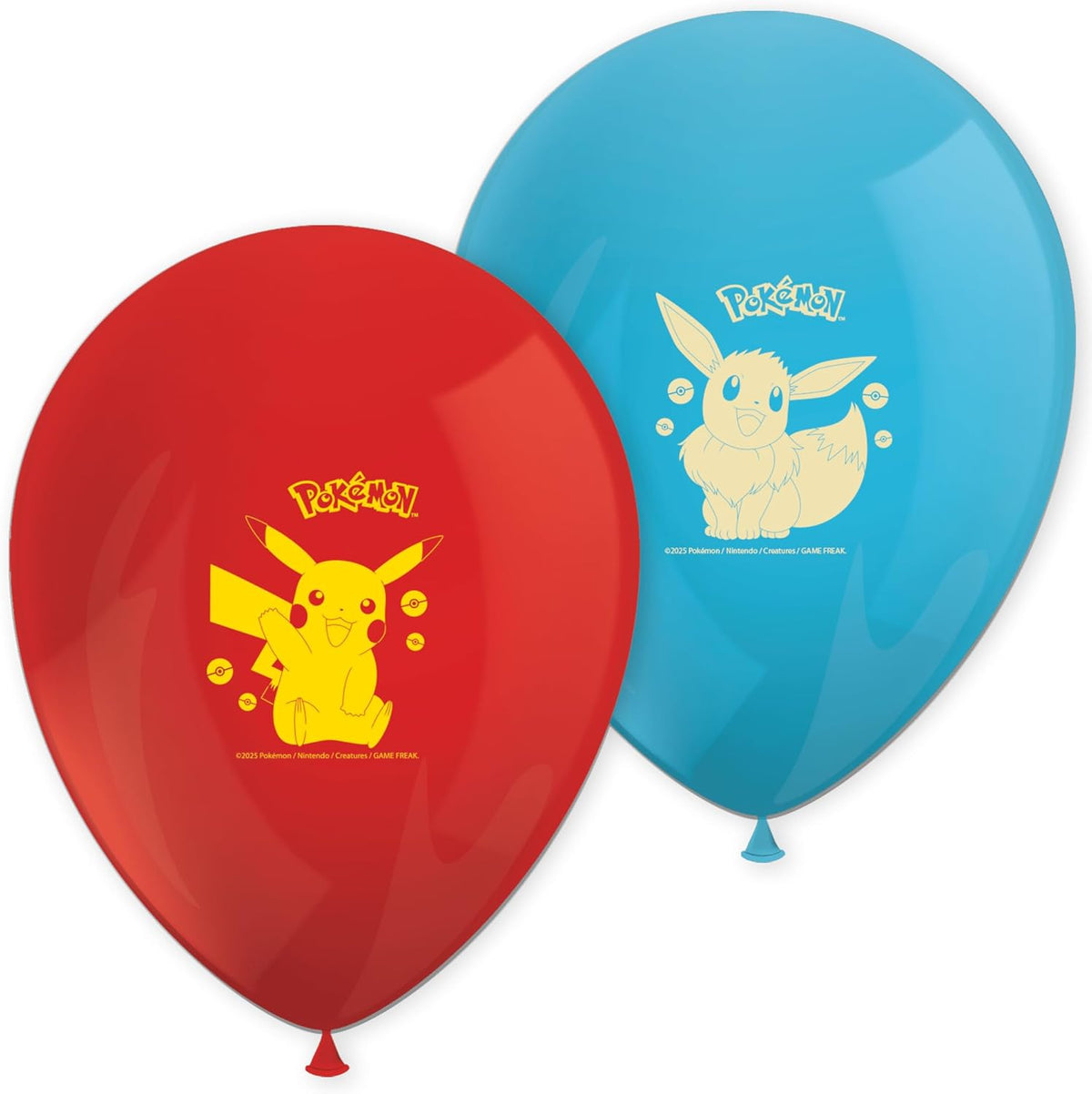 PROCOS Pokémon Luftballons 8 Stück – rot & blau