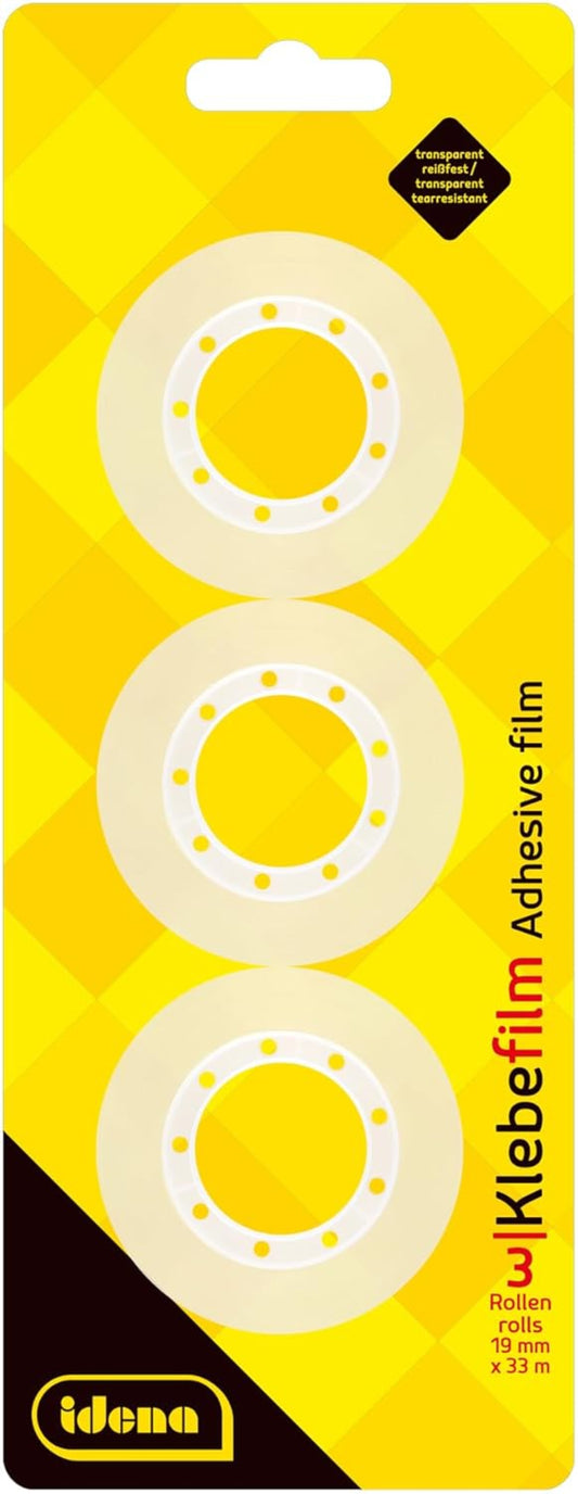 Idena Klebefilm transparent 1,9 cm x 33 m 3 Rollen