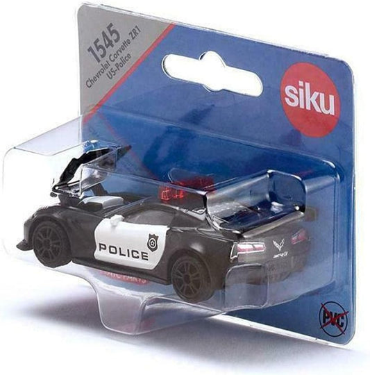 SIKU 1545 Corvette ZR1 US Police – Metall, Schwarz/Weiß