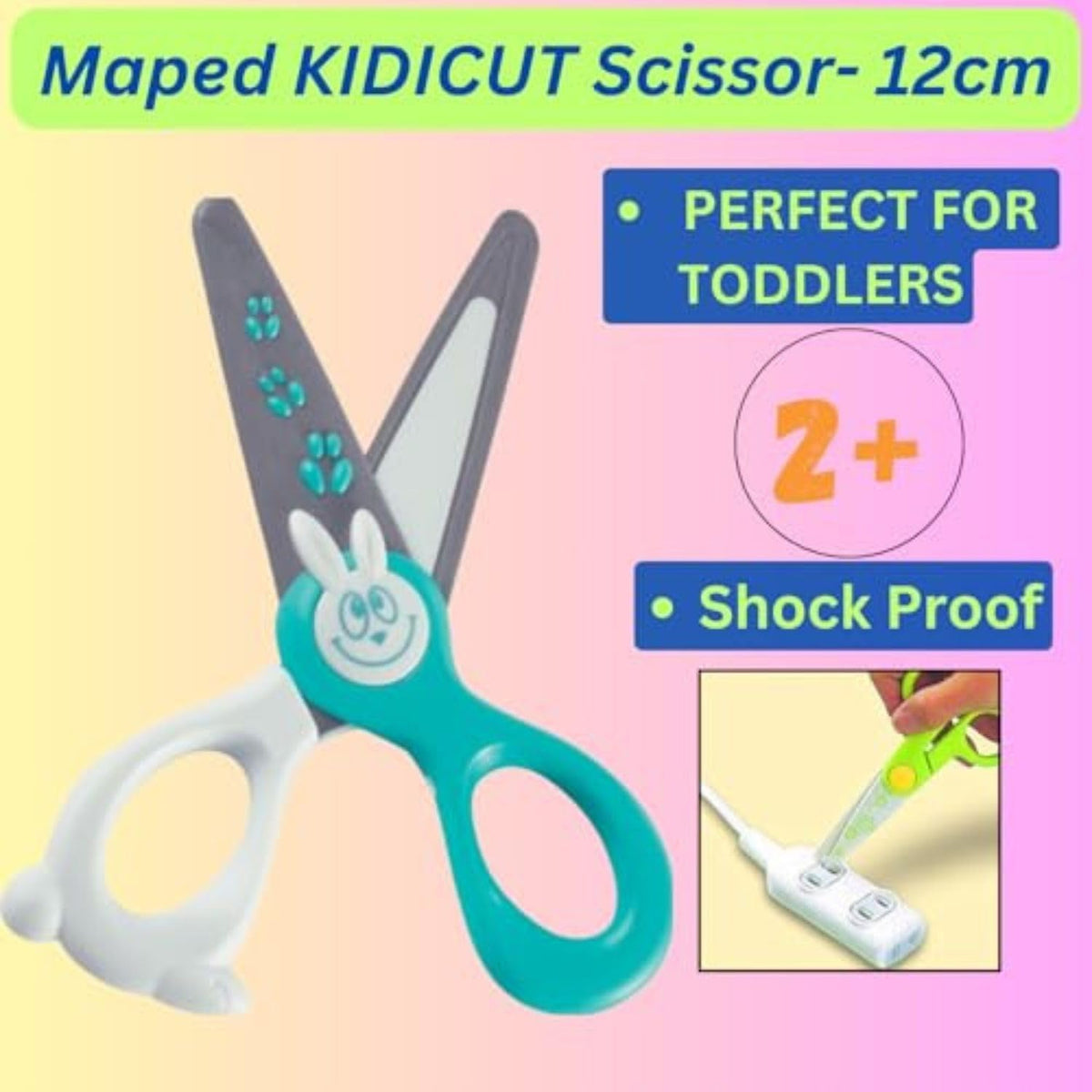Maped Kidi Cut Kinderschere 12 cm – Glasfaserklingen, Grün