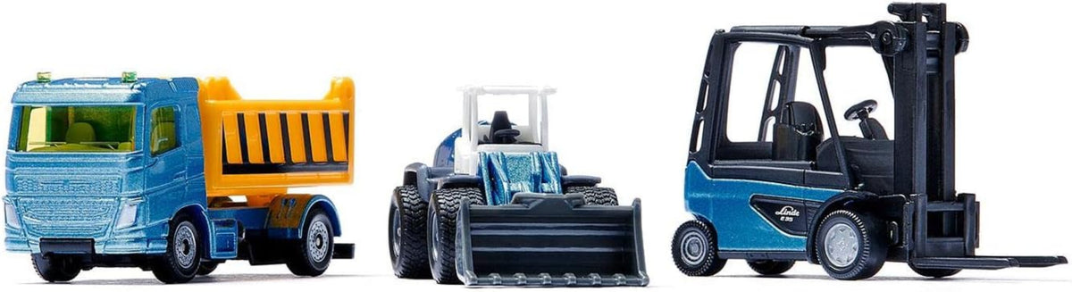 SIKU 6336 Geschenkset Baustelle – LKW, Gabelstapler & Radlader