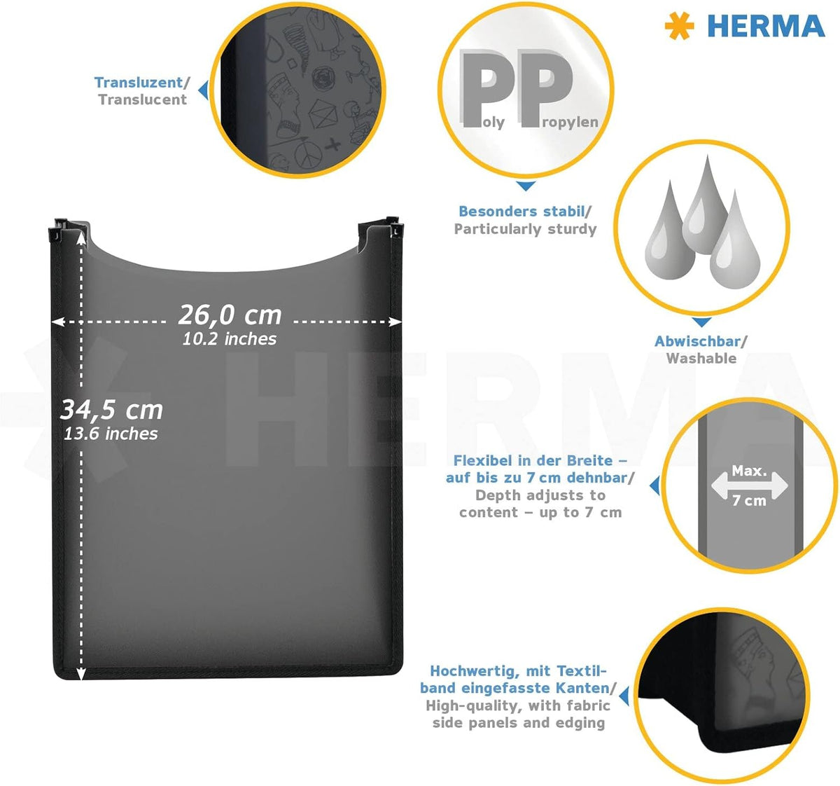 HERMA Heftbox Flexi A4 grün - Schulbox mit Gummiverschluss