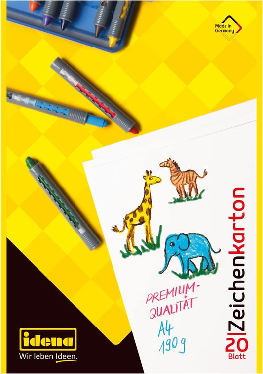 Idena Zeichenkarton 20 Blatt DIN A4 190 g/m² FSC-Mix