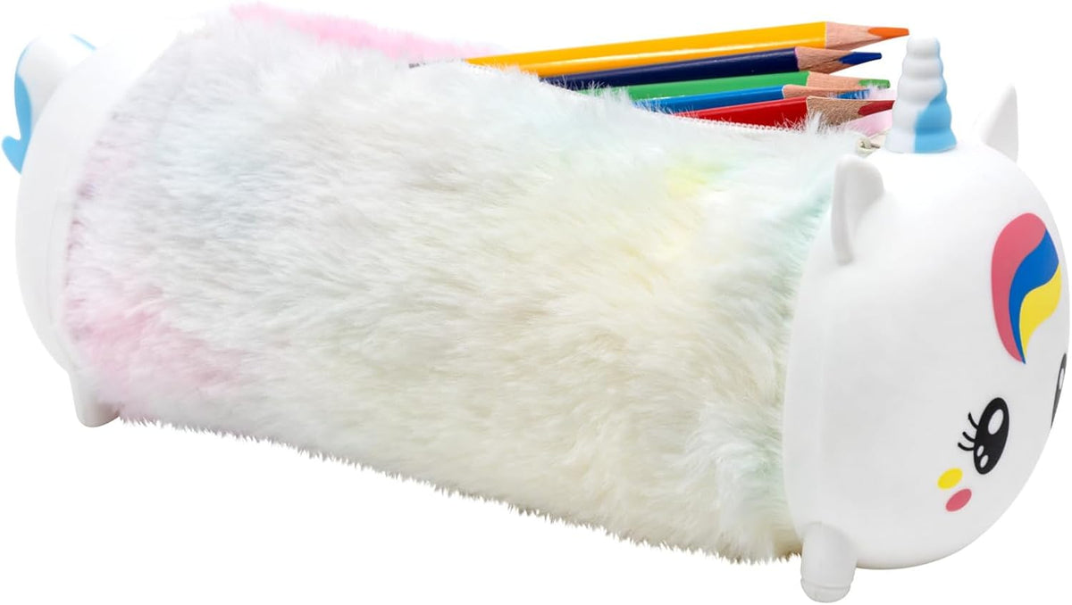 Idena Schlamper „Einhorn“ Fluffy – Stiftetui Polyester, weiß