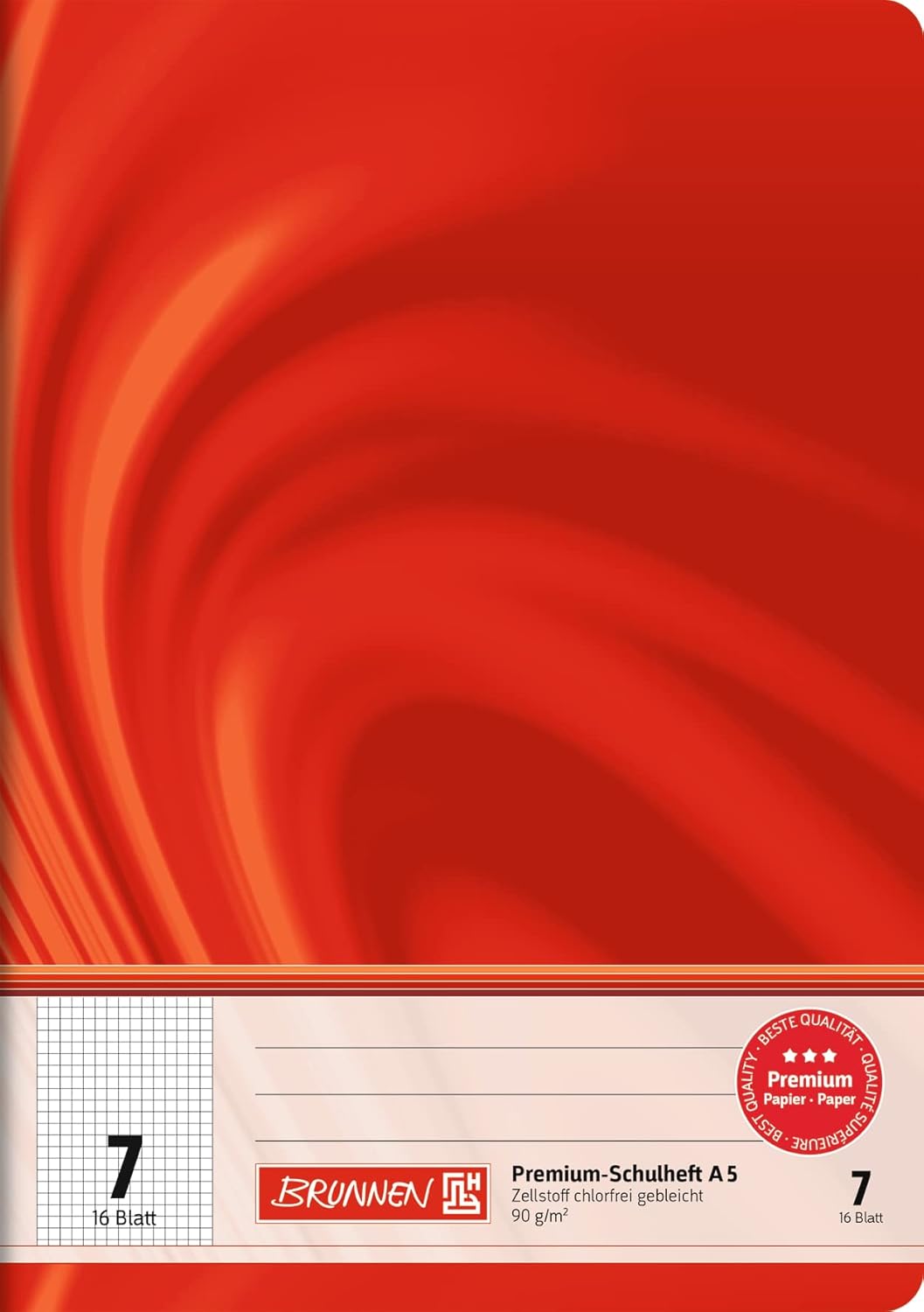 BRUNNEN Schulheft A4 Lineatur 7 liniert 16 Blatt rot