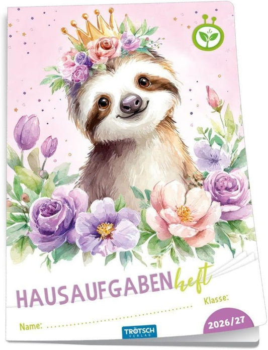 TRÖTSCH Hausaufgabenheft Grundschule Faultier 2026/27