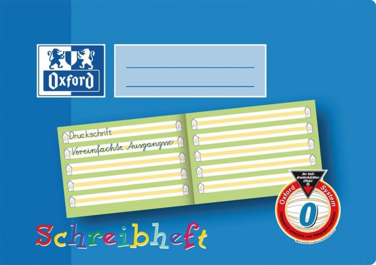 Oxford Anfängerheft A5 quer Lin0 – 16 Blatt, blau