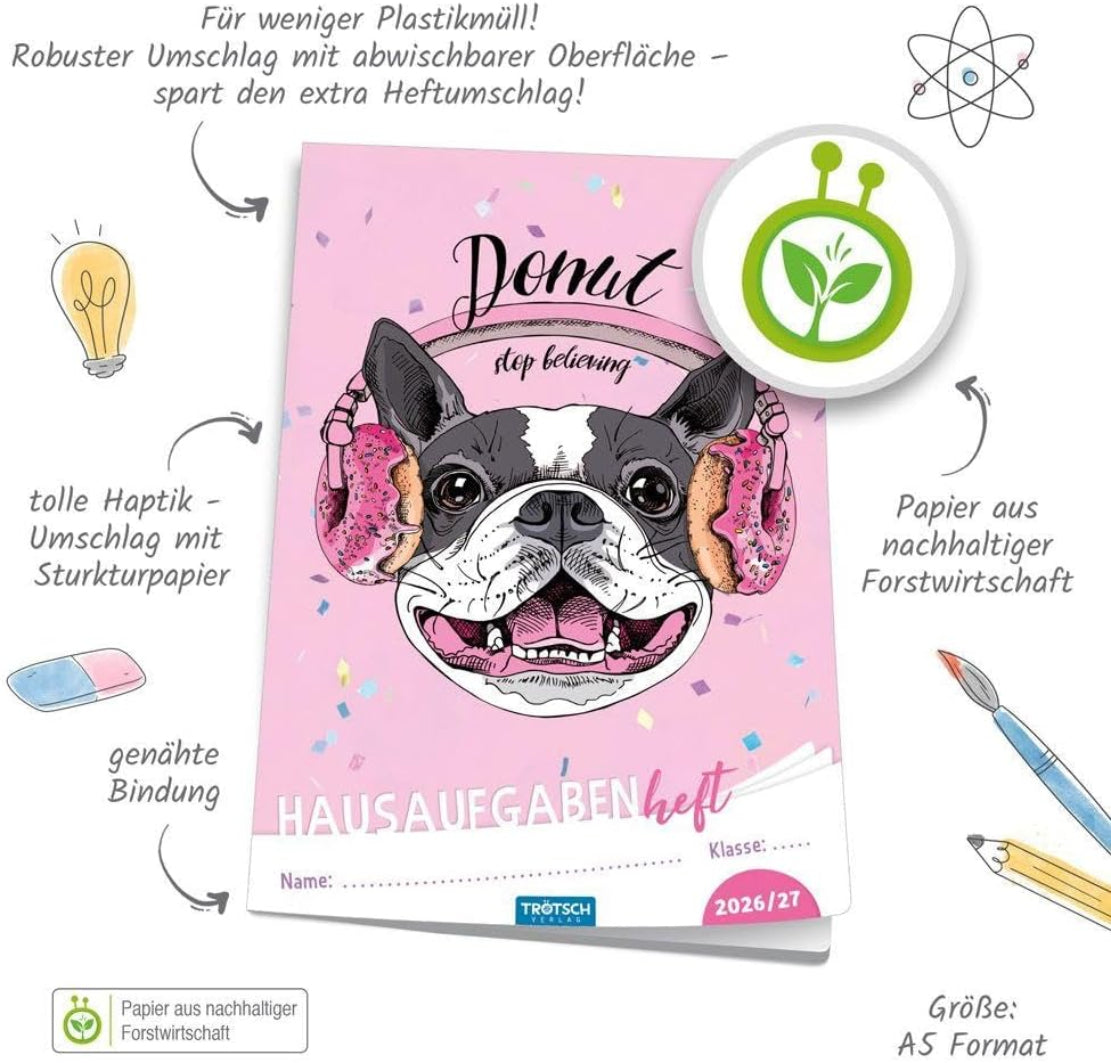 TRÖTSCH Hausaufgabenheft Hund – Grundschule 2026/27