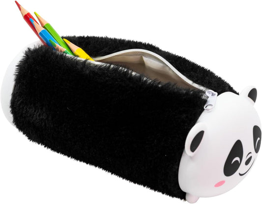 Idena Schlamper „Panda“ Fluffy – Stiftetui Polyester, schwarz-weiß