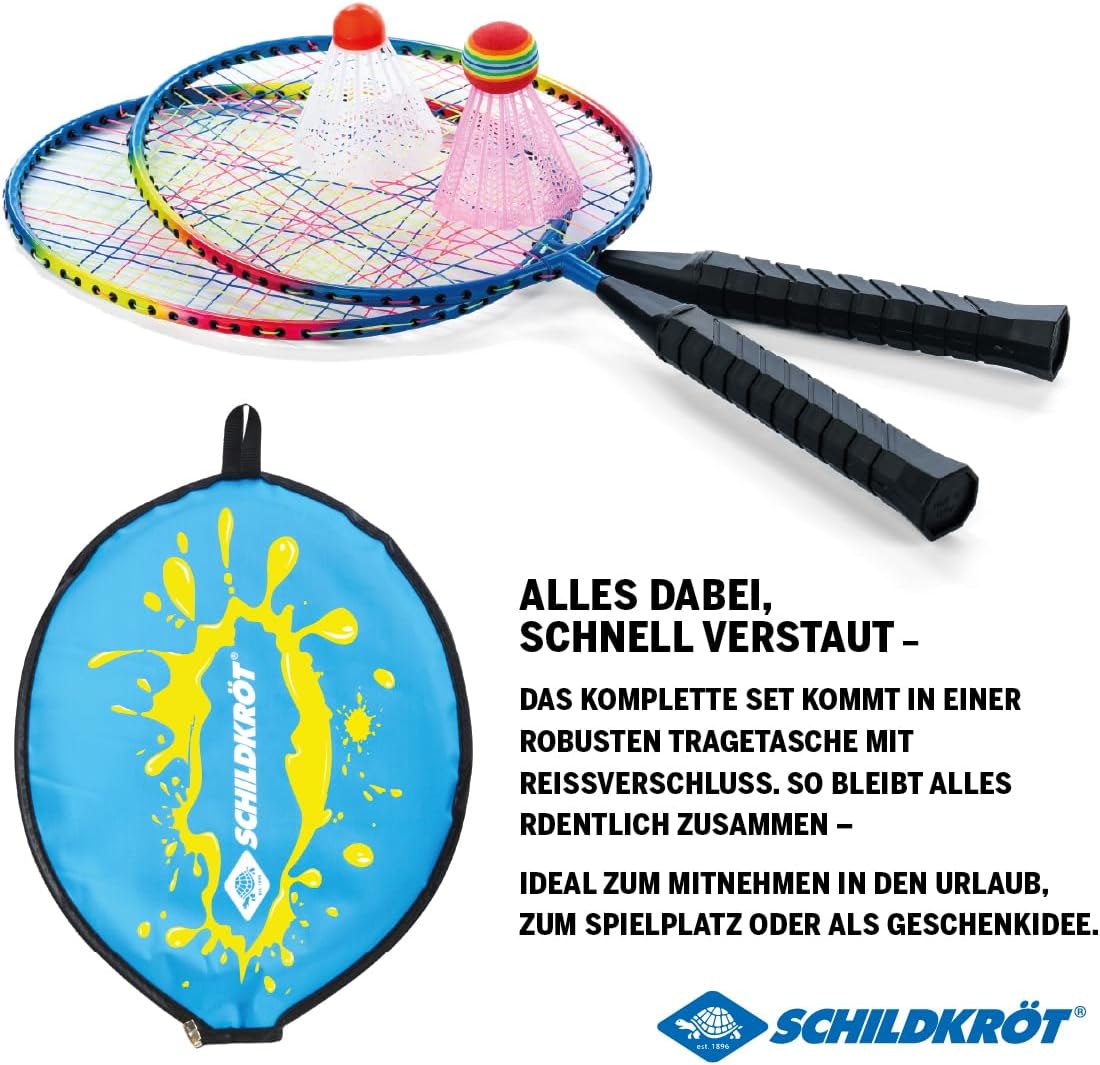 Schildkröt Federball Set Junior – 2 Schläger & 2 Bälle