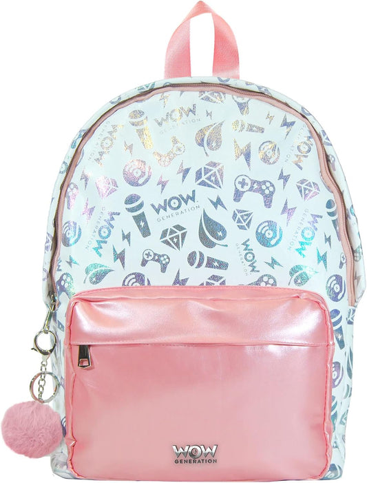 WOW GENERATION Rucksack Rose/Weiß 39cm – Einzigartig Sein!
