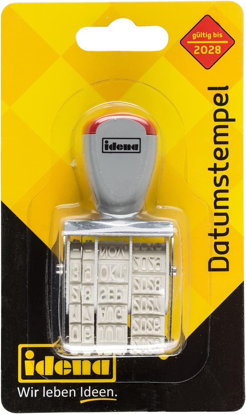 Idena Datumsstempel vernickeltes Metallgehäuse 5 x 30 mm