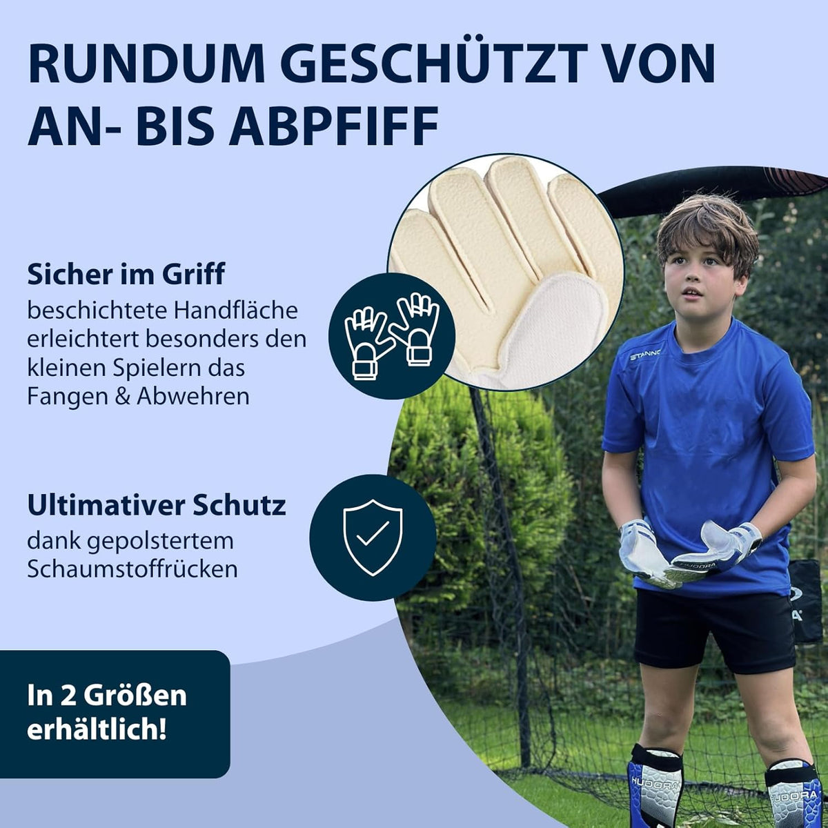 HUDORA Torwarthandschuhe Kinder Größe M blau