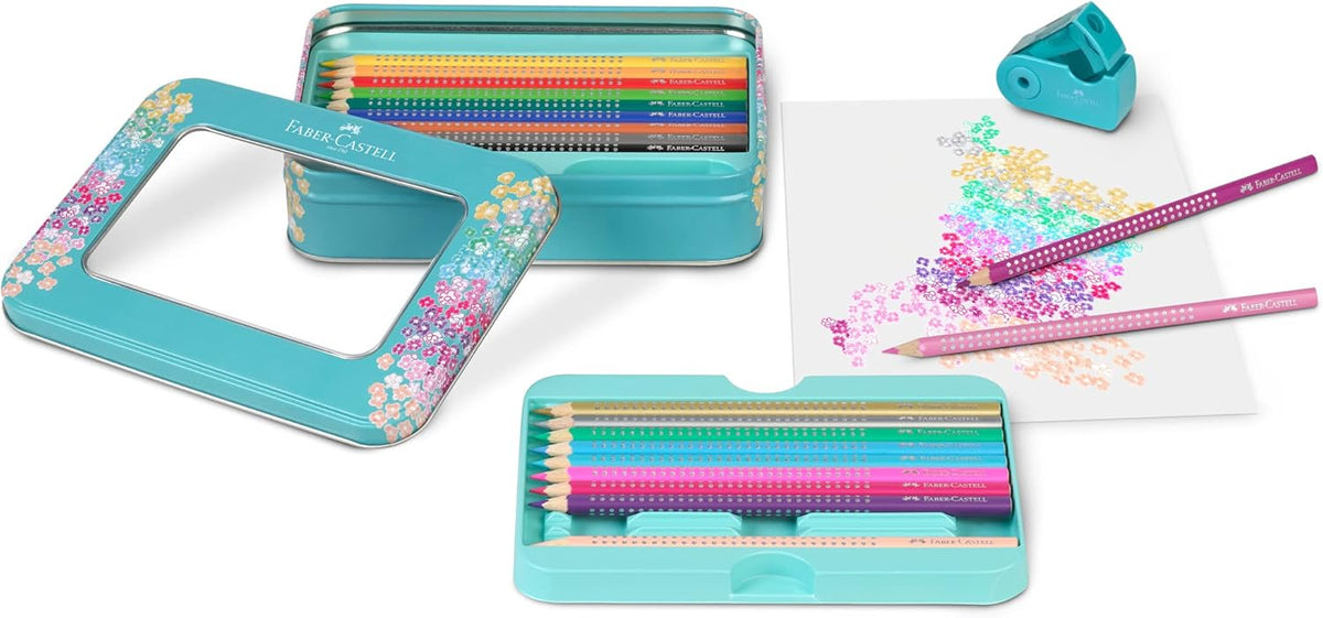 Faber-Castell Sparkle Buntstifte Geschenkset, 20 Farben, Metalletui