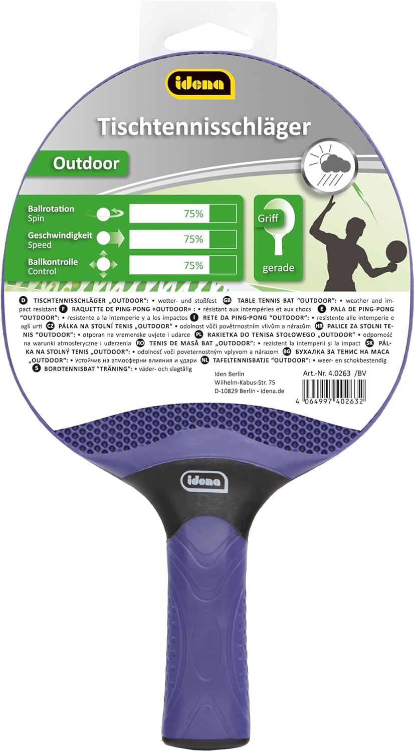 Idena Tischtennisschläger Outdoor Blau Einsteiger 170 g