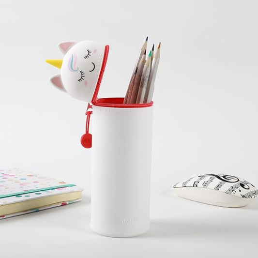 I-TOTAL Silikon Federmäppchen Einhorn – ausziehbar, 6x21cm