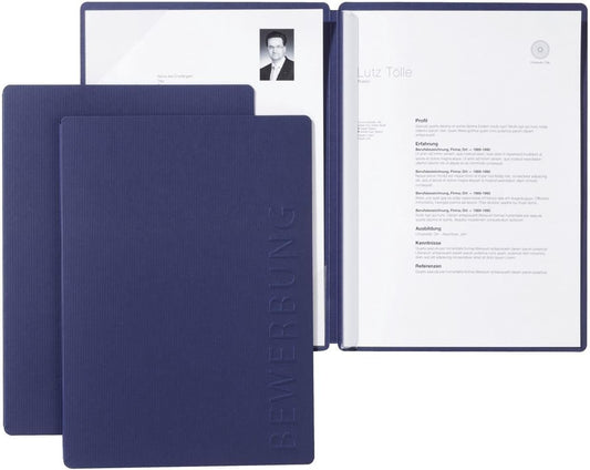 Pagna Bewerbungsmappe A4 blau 44122-02 – 2 Fächer