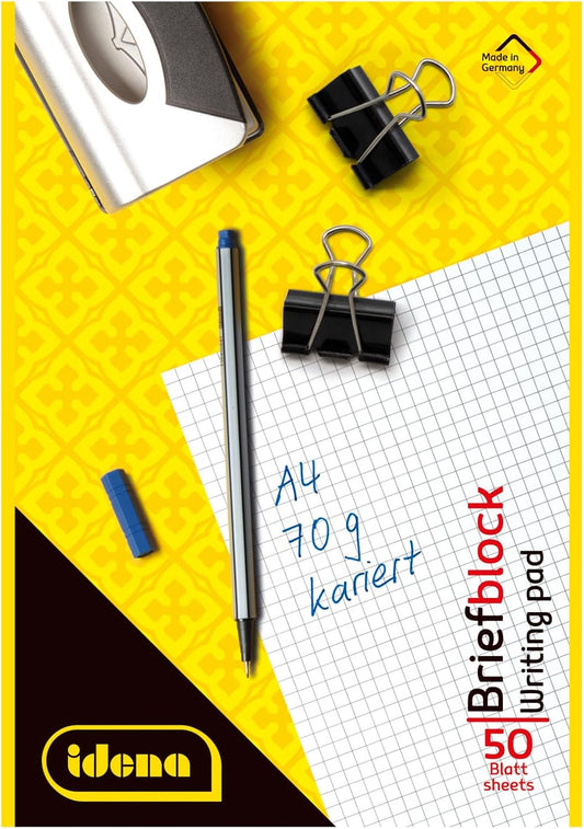 Idena Briefblock DIN A4 kariert – 50 Blatt, 70 g/m²