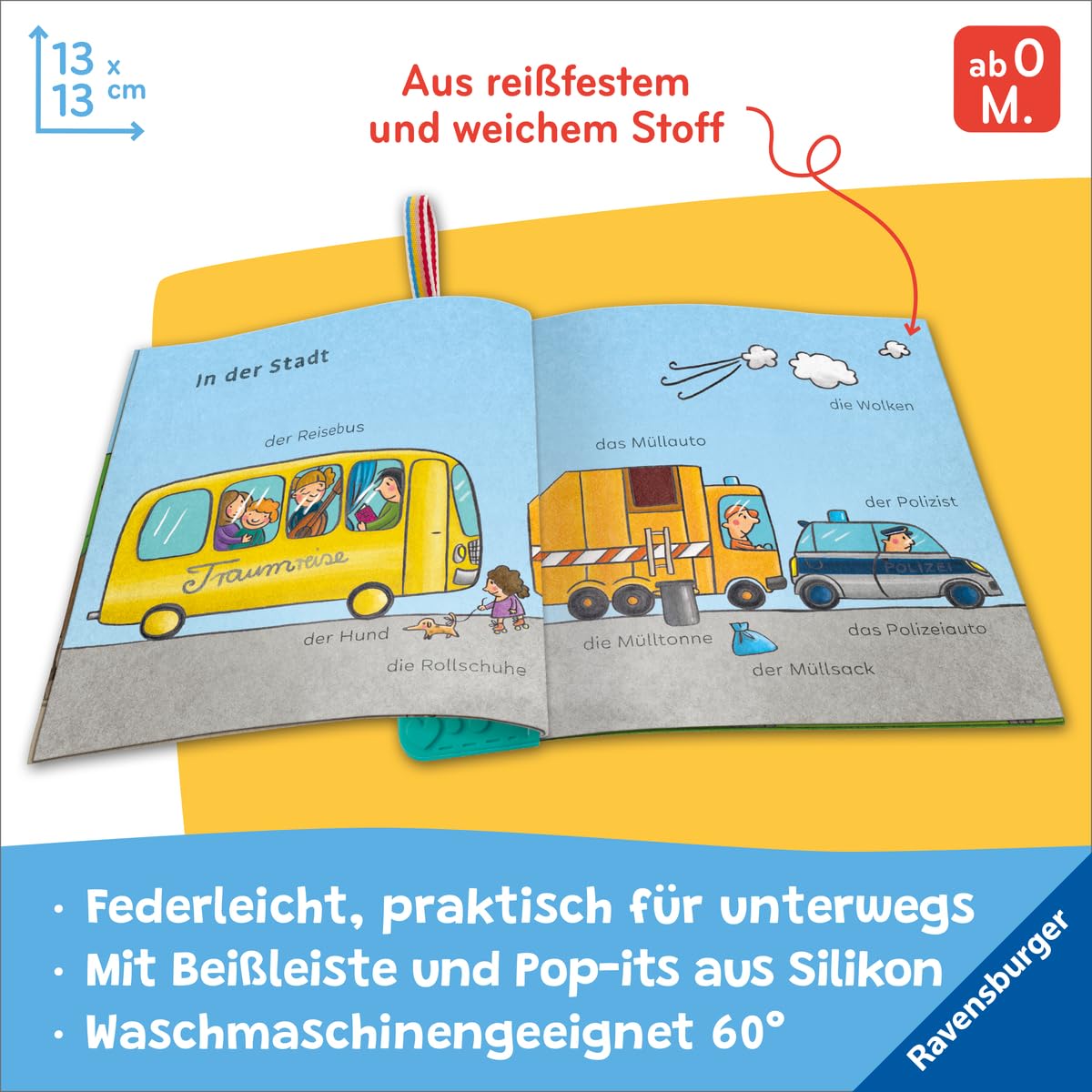 Ravensburger Knuddel-Knautsch Stoffbuch Fahrzeuge ab Geburt
