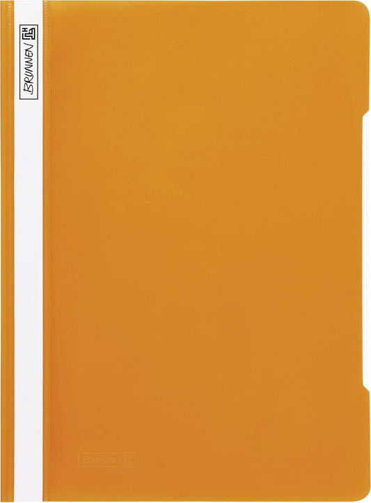 BRUNNEN Schnellhefter A4 Orange - Umweltfreundlich recycelt mit glasklarem Deckblatt
