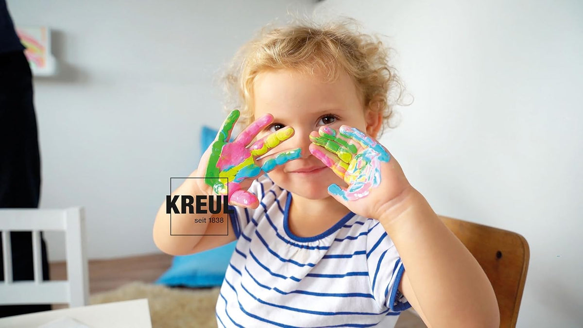 KREUL MUCKi Fingerfarben 4x150ml Gelb Rot Blau Grün