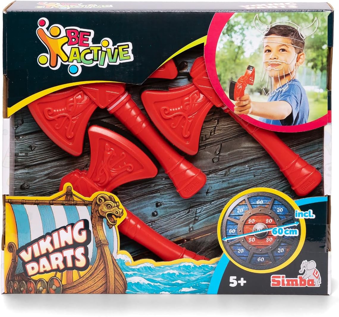 Simba Wikinger Dart 3 Äxte 15 cm & Zielscheibe Ø65 cm