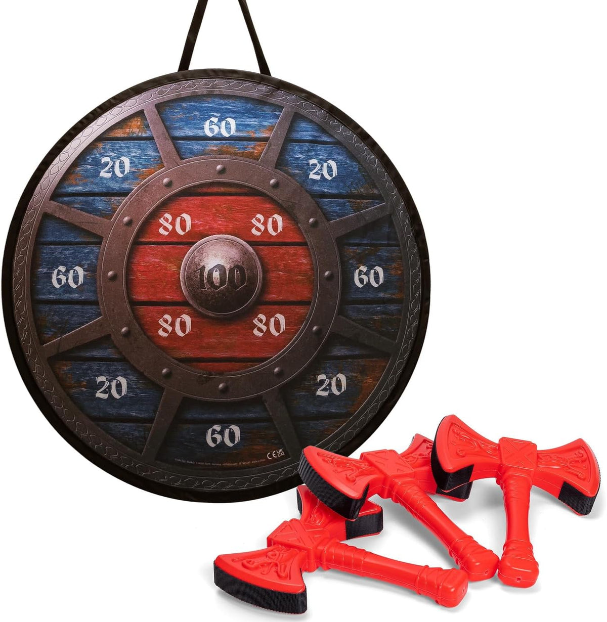 Simba Wikinger Dart 3 Äxte 15 cm & Zielscheibe Ø65 cm