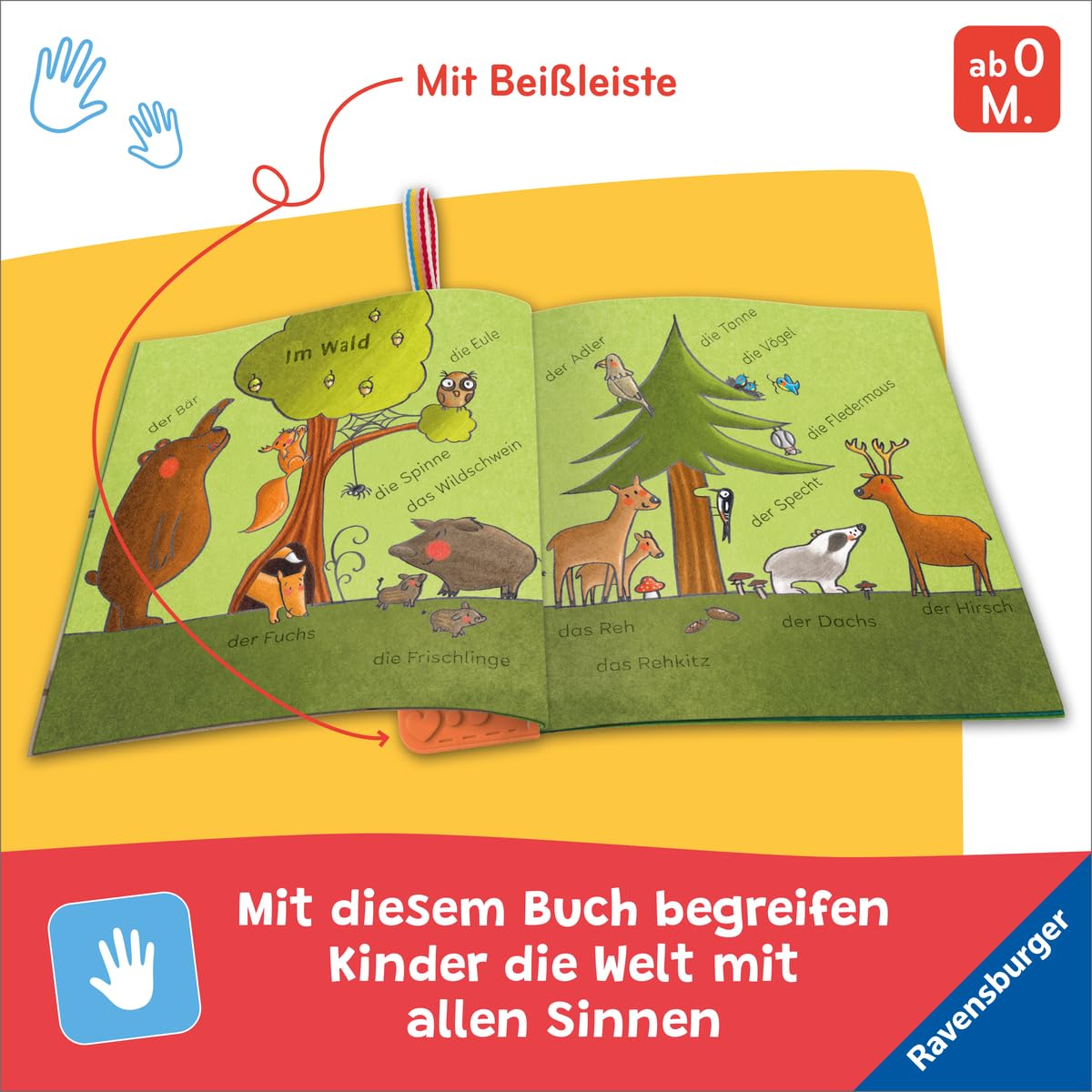 Ravensburger Knuddel-Knautsch Stoff-Beißbuch mit Pop Bubbles