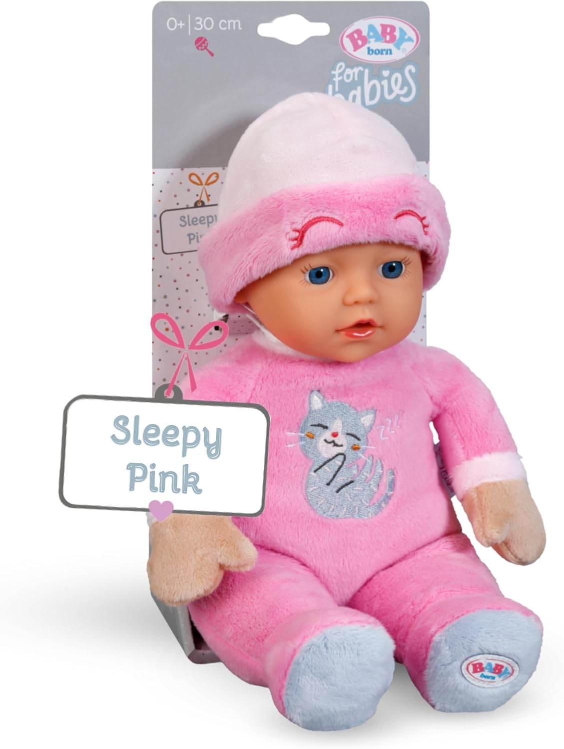 BABY born for Babies Sleepy Pink Stoffpuppe mit Rassel 30 cm