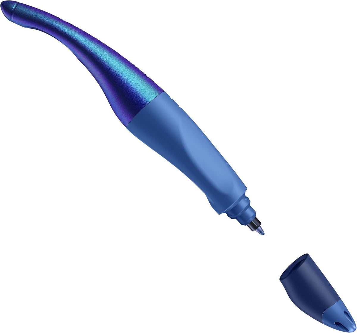STABILO - Ergonomischer Tintenroller für Linkshänder - EASYoriginal Holograph in blau - blau (löschbar) - inkl. Patrone