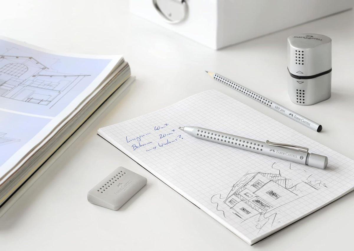 Faber-Castell Dreifachspitzdose Grip 2001 silber
