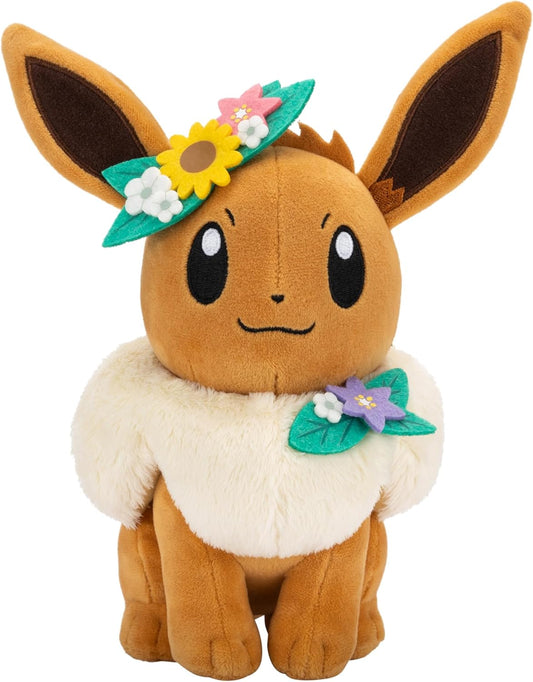 Pokémon Evoli Plüsch 20 cm mit Blumenkrone – Jazwares