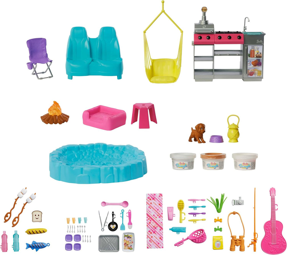 Barbie Super Abenteuer-Camper mit Dachzelt & 60+ Zubehörteilen