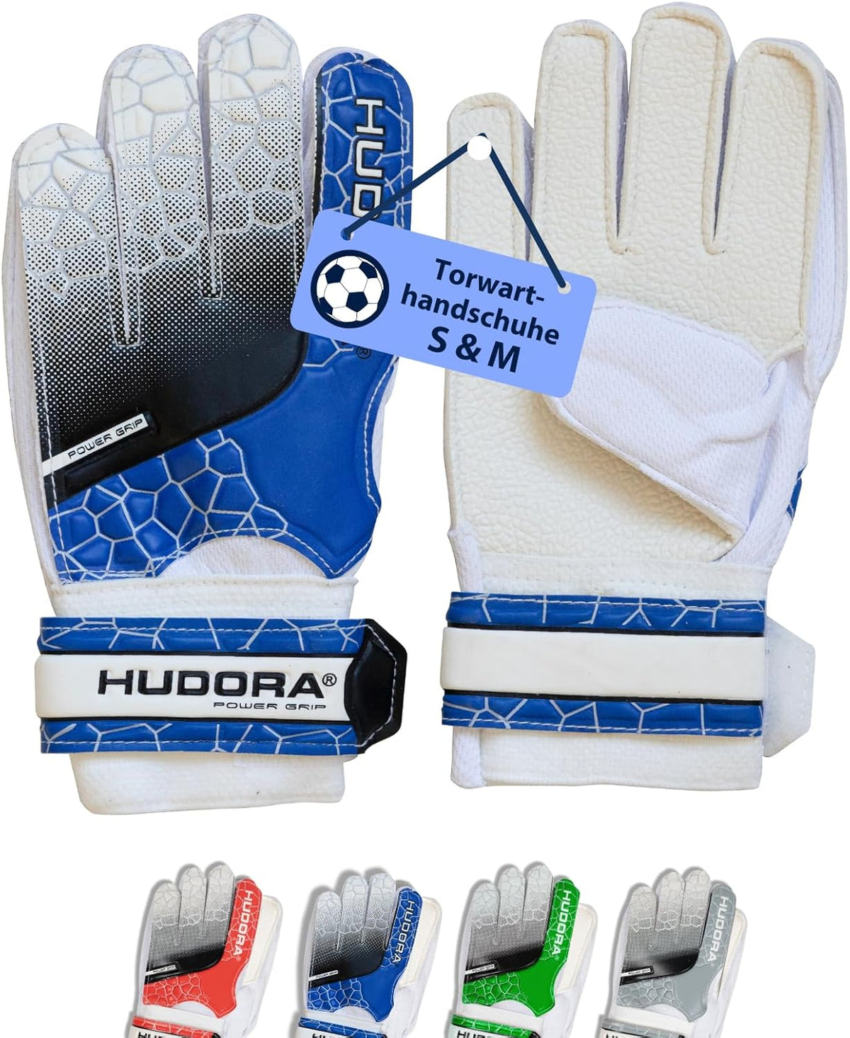 HUDORA Torwarthandschuhe Kinder Größe M blau