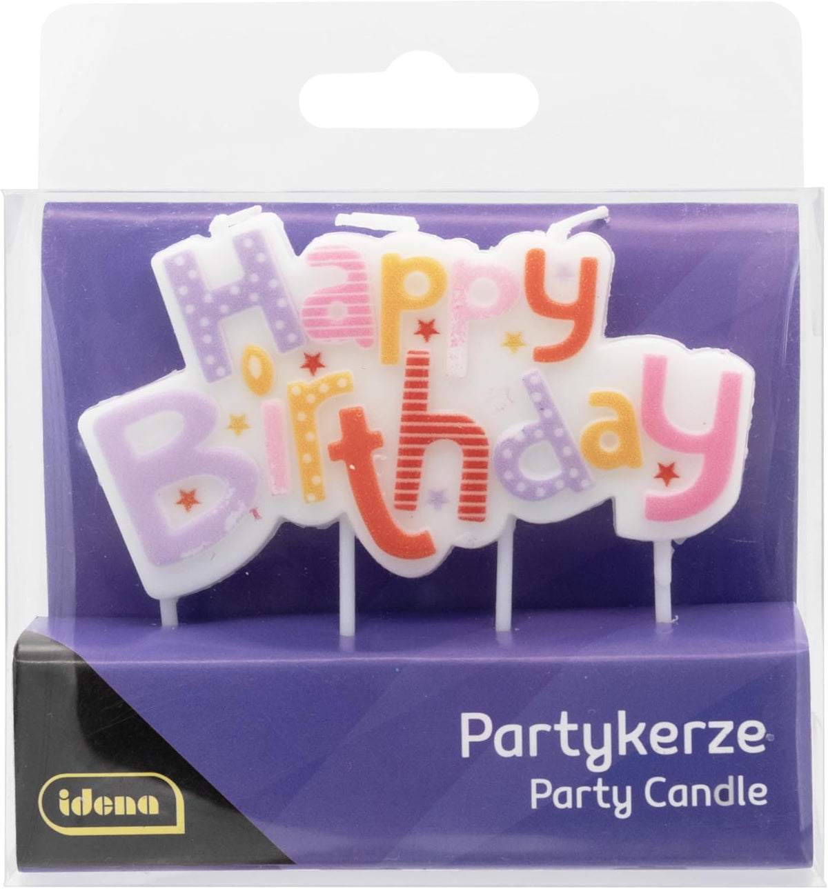 Idena Partykerzen - Bunte Geburtstagskerzen für Kuchen und Torten