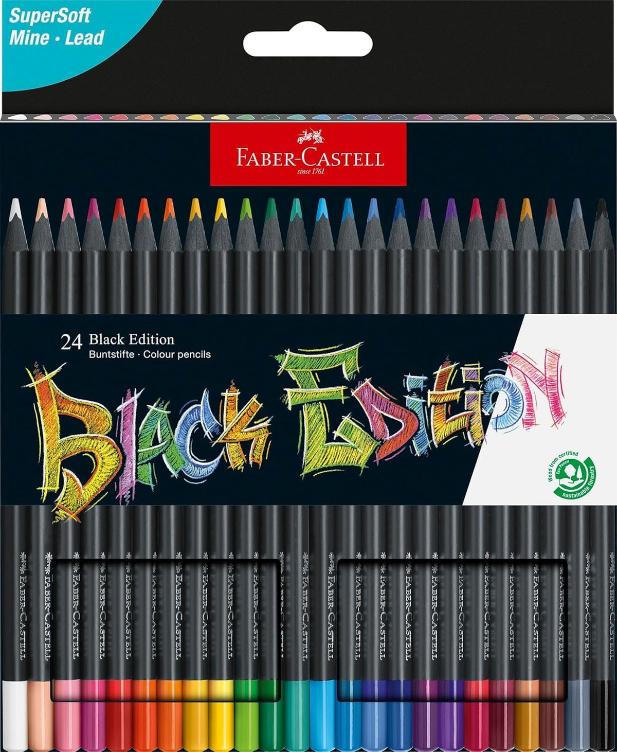 Faber-Castell Buntstifte Black Edition 24er Set FSC