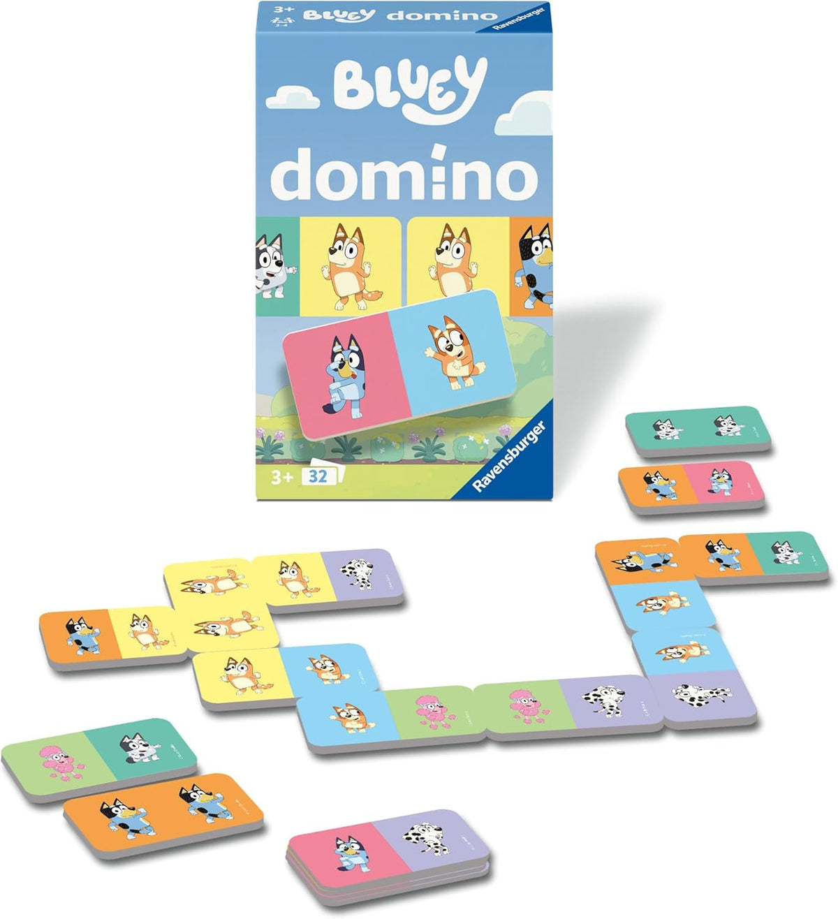 Ravensburger Bluey Domino – 32 Karten ab 3 Jahren