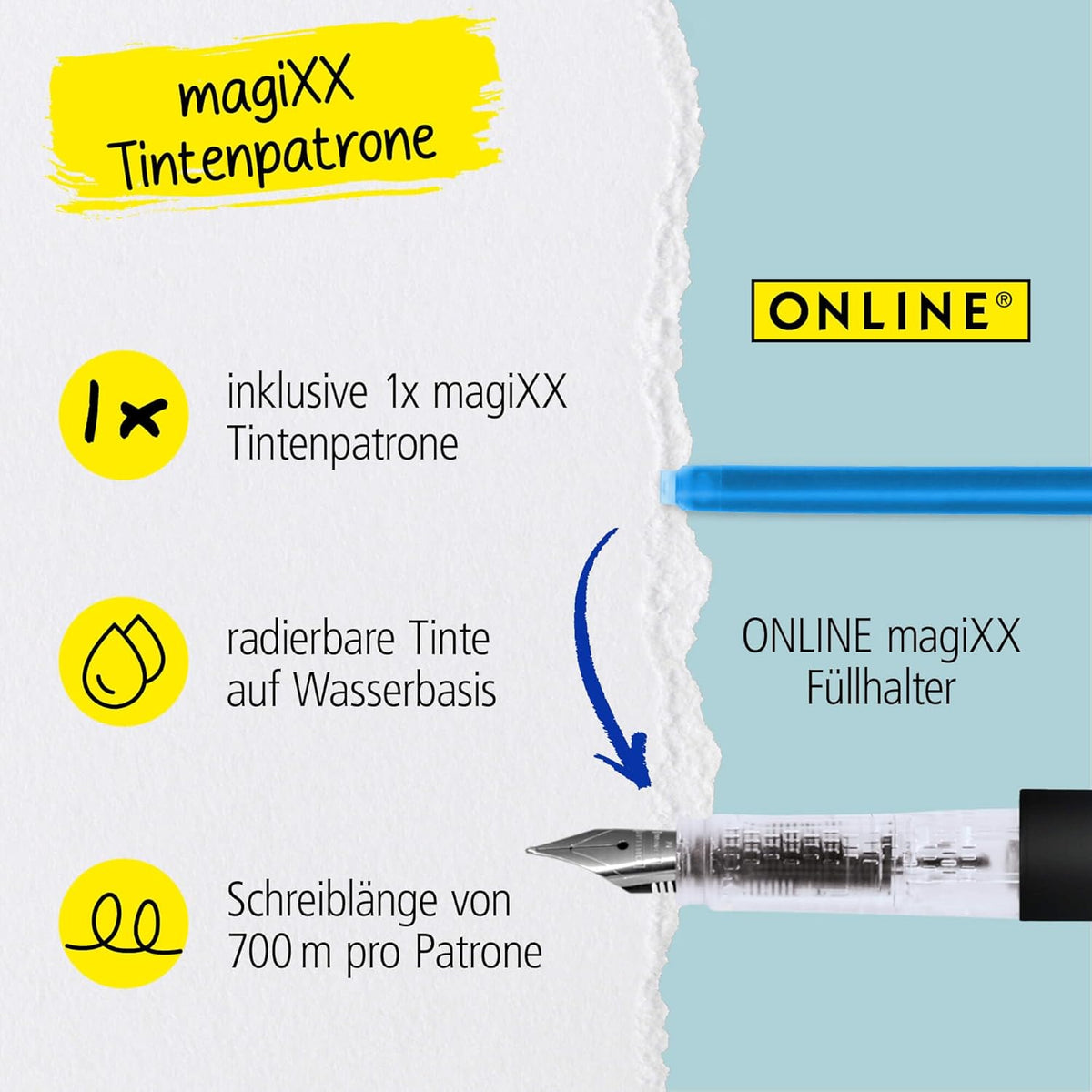 ONLINE Füllhalter MagiXX Dark Shadow - Eleganter Schulfüller