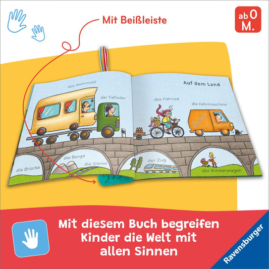 Ravensburger Knuddel-Knautsch Stoffbuch Fahrzeuge ab Geburt