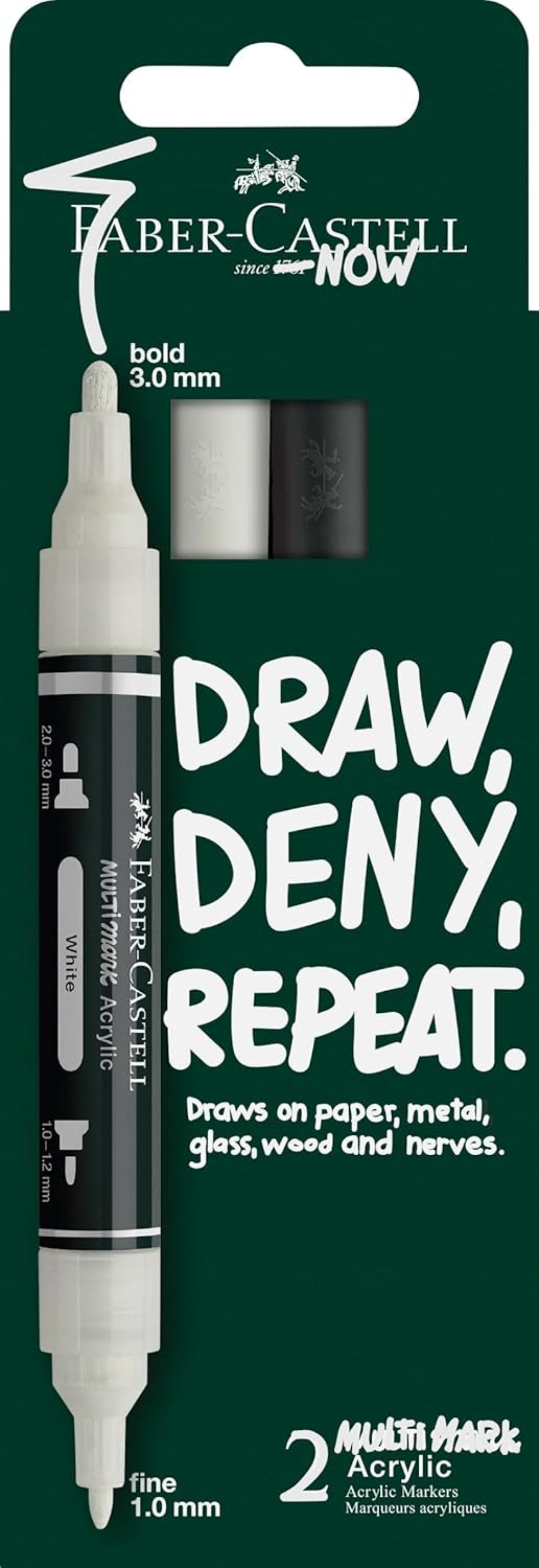 Faber-Castell Multimark Acrylic Marker 2er Set Schwarz & Weiß