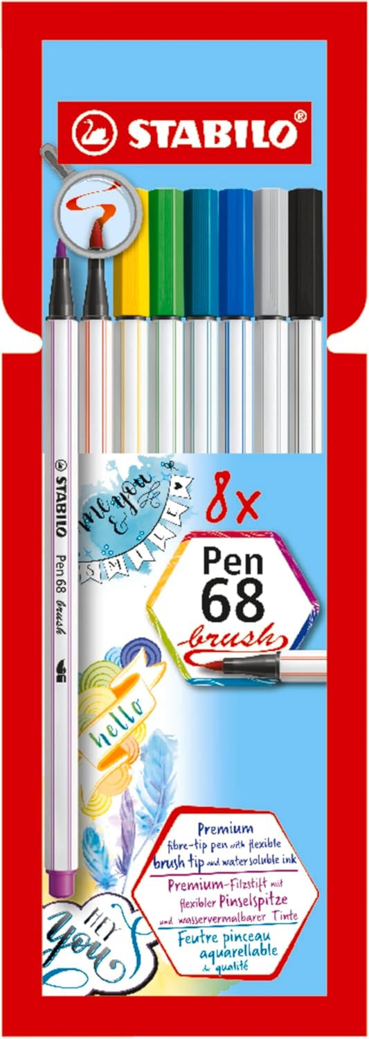 STABILO Pen 68 brush – 8er Kartonetui Pinselspitze