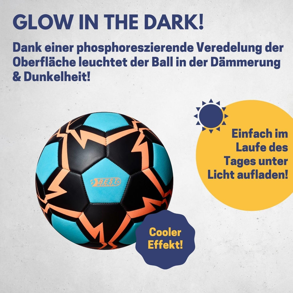 Fußball Flash Glow in the Dark Gr. 5 blau/orange