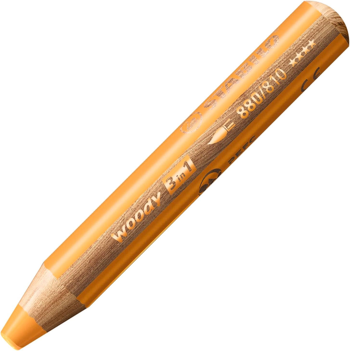 STABILO woody 3in1 Buntstift Gold – 10 mm Mine, 1 Stück