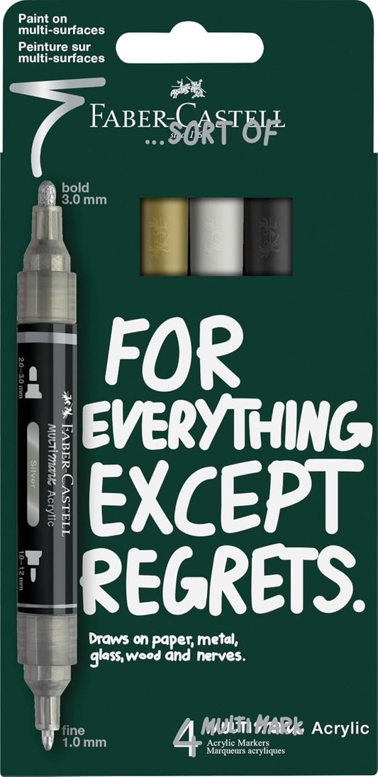 Faber-Castell 186010 Multimark Acrylic Marker 4er Classics