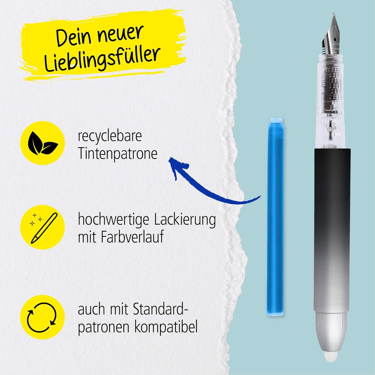 ONLINE Füllhalter MagiXX Dark Shadow - Eleganter Schulfüller