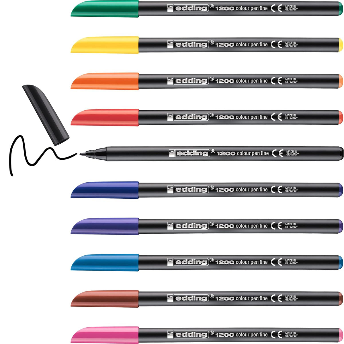 edding 1200 colourpen Fasermaler pastell – 10er-Set