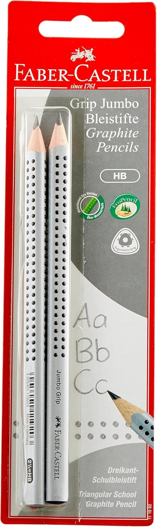 Faber-Castell JUMBO GRIP Bleistift HB Dreikant – 2 Stück