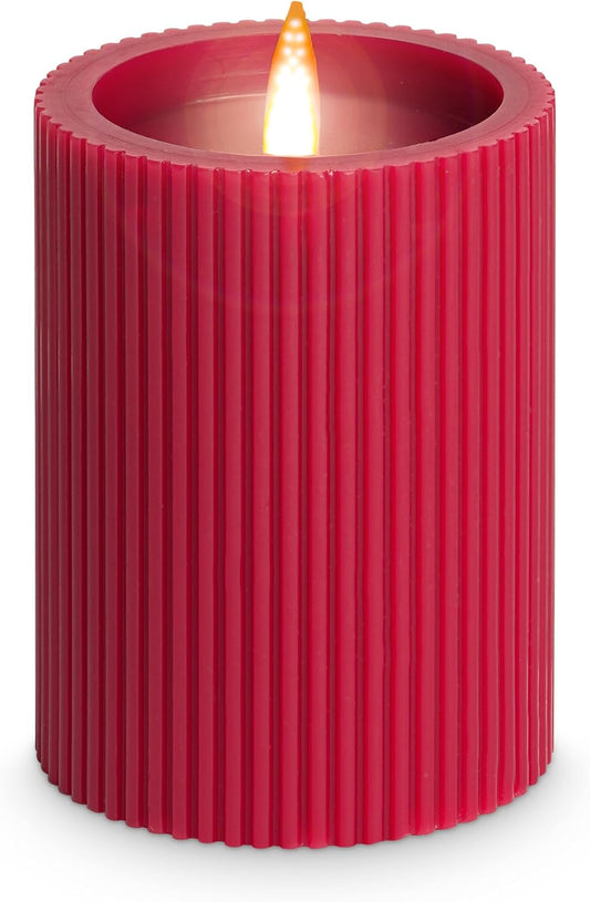 LED Echtwachskerze 7,5x11cm Timer - 1 Stk. zufällig sortiert